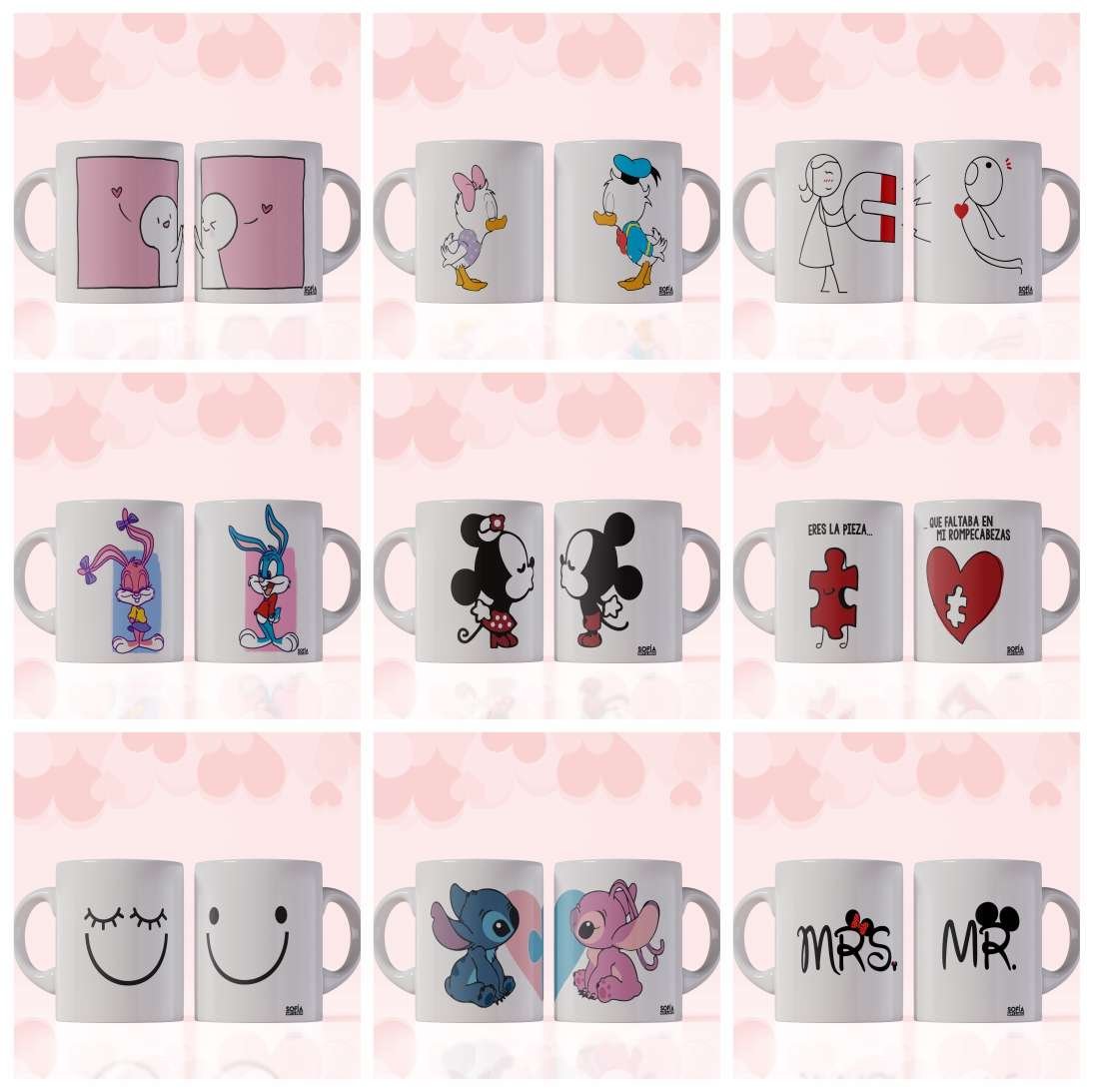 TAZAS DE CERÁMICA PAREJA X2 - Sofia Gift and Deco