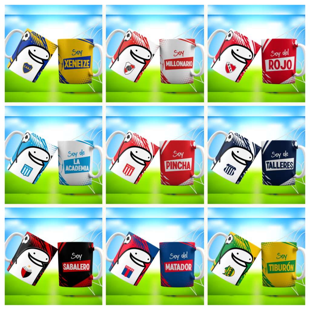 TAZA DE CERÁMICA FLORK EQUIPOS DE FUTBOL - Sofia Gift and Deco