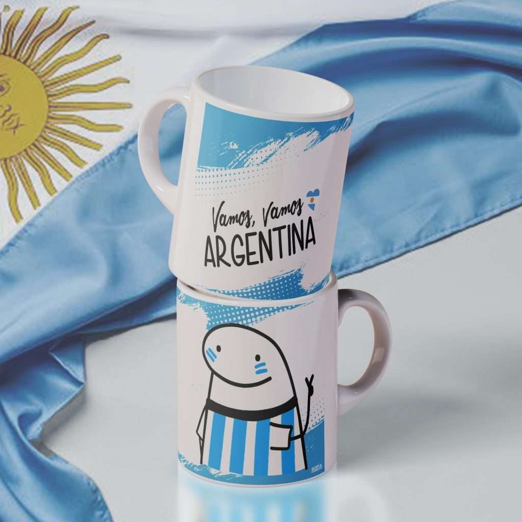 TAZAS DE CERÁMICA FLORK MUNDIAL - Sofia Gift and Deco
