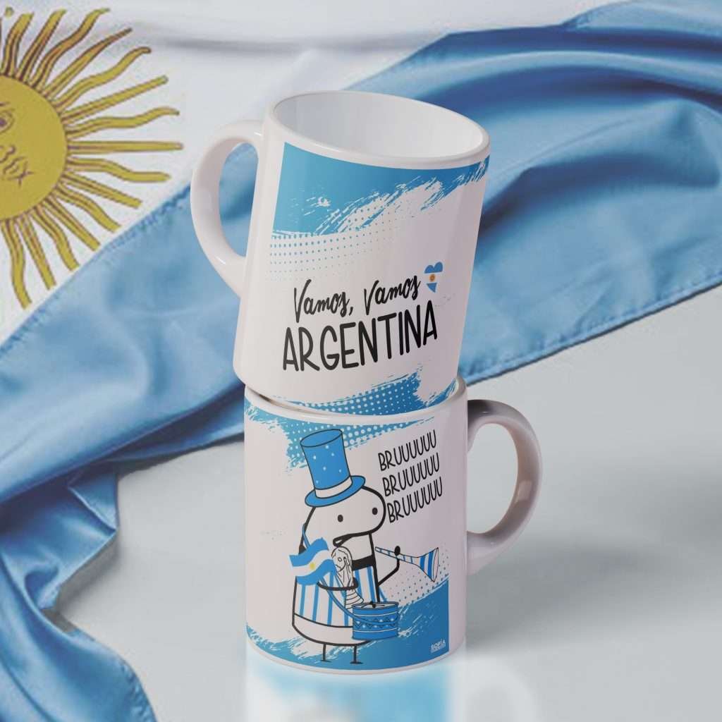 TAZAS DE CERÁMICA FLORK MUNDIAL - Sofia Gift and Deco