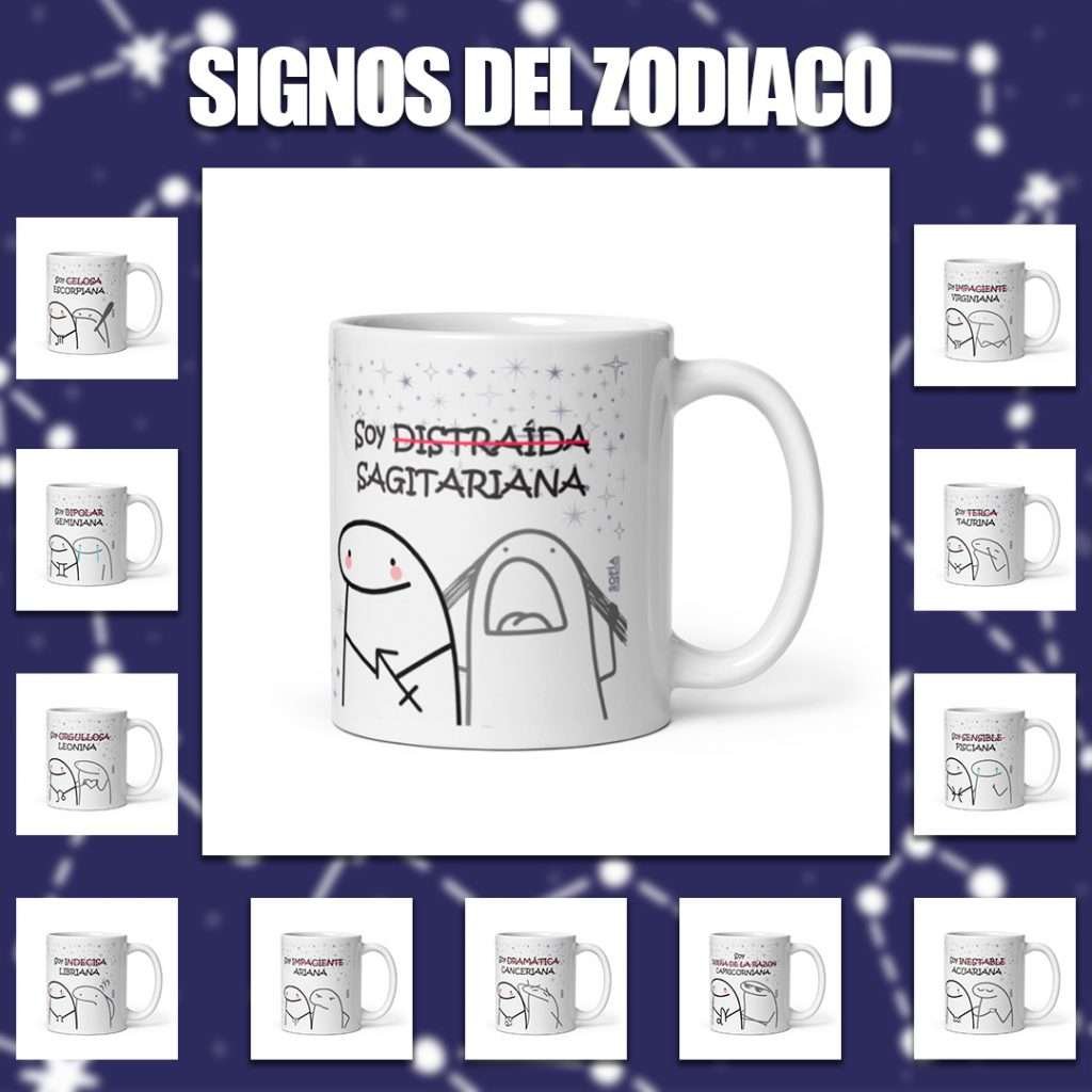 TAZAS DE CERÁMICA FLORK SIGNOS DEL ZODIACO - Sofia Gift and Deco