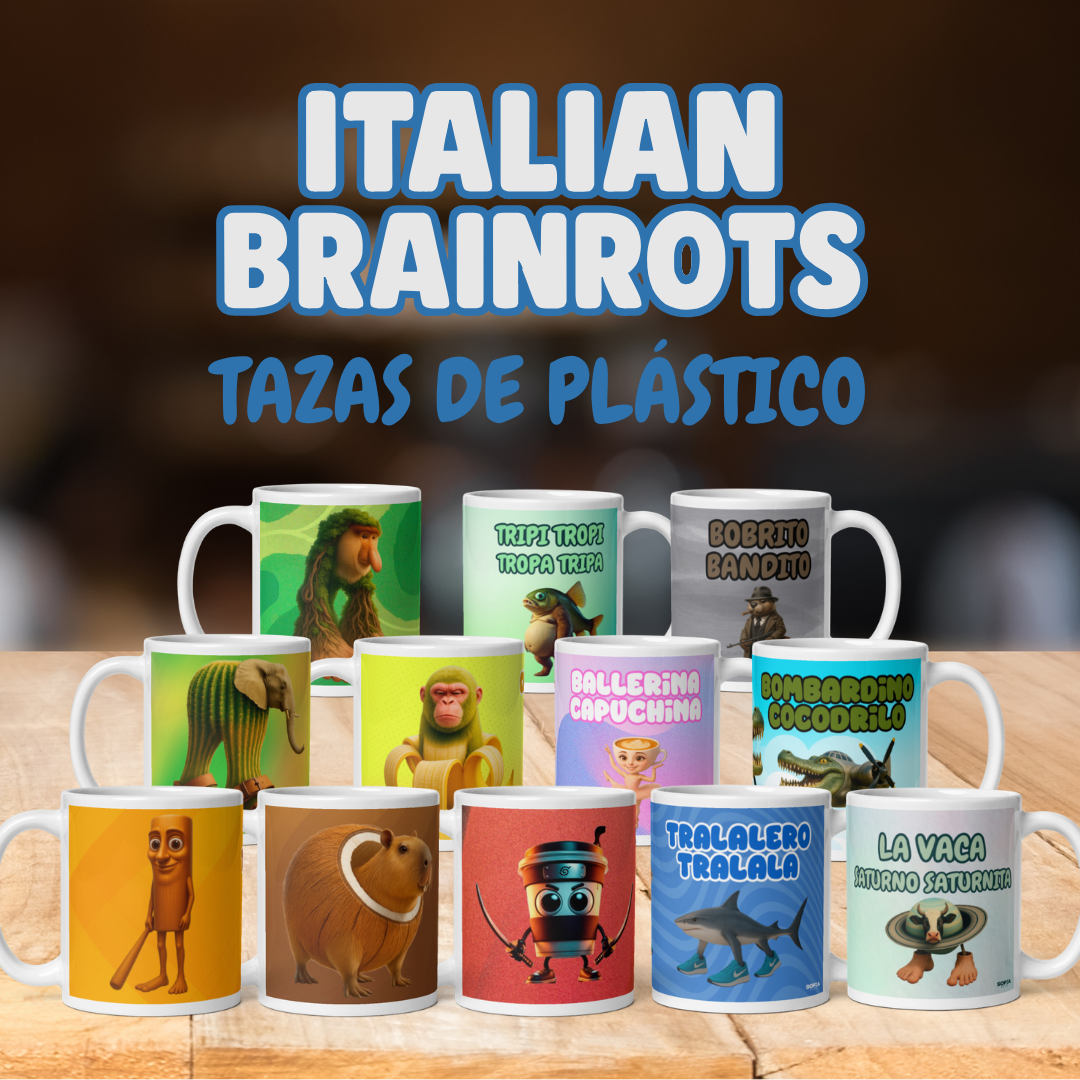 TAZA DE PLÁSTICO ITALIAN BRAINROTS - Sofia Gift and Deco