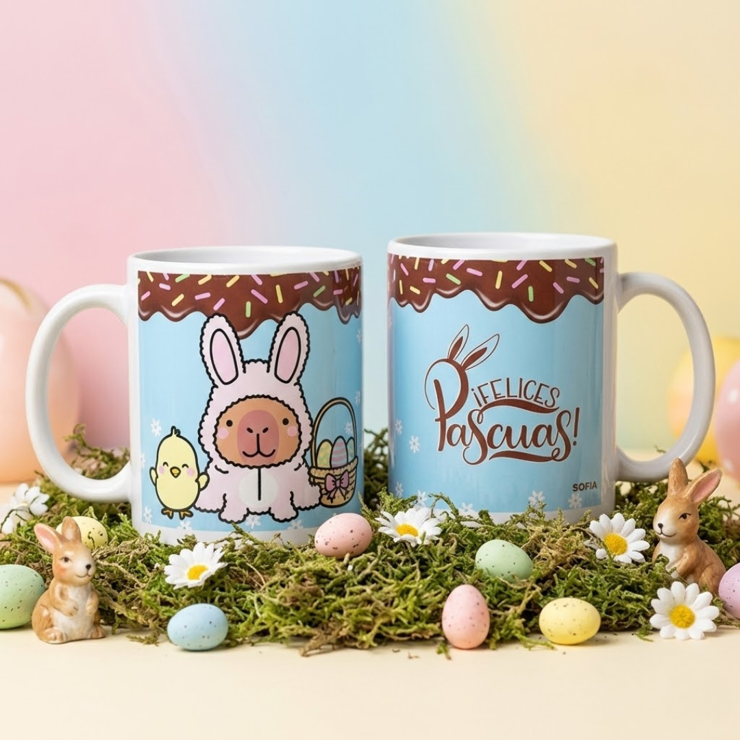CAPYBARA FELICES PASCUAS CELESTE - Sofia Gift and Deco
